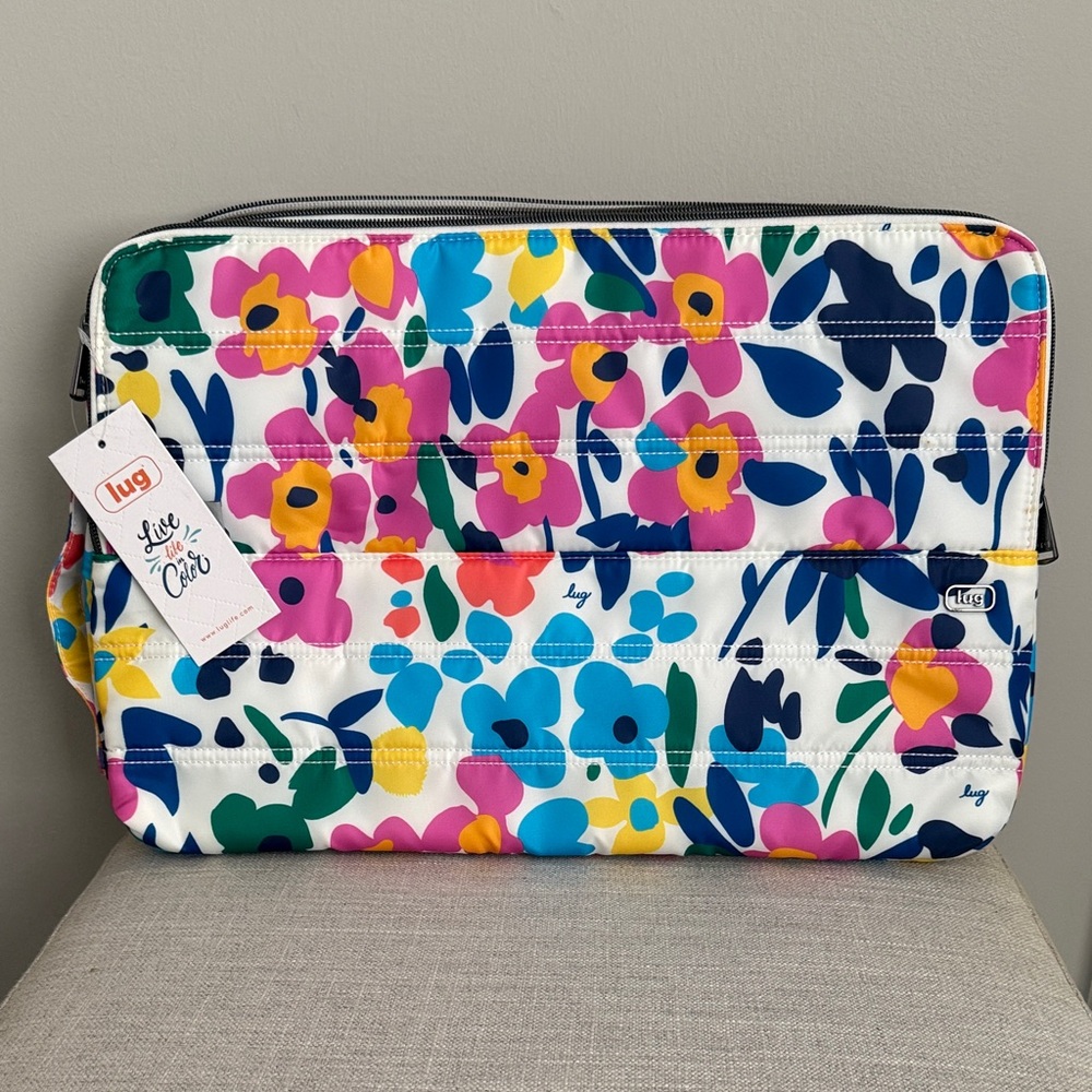 Lug Women's Colorful Floral Laptop Bag- w/ adjustable crossbody